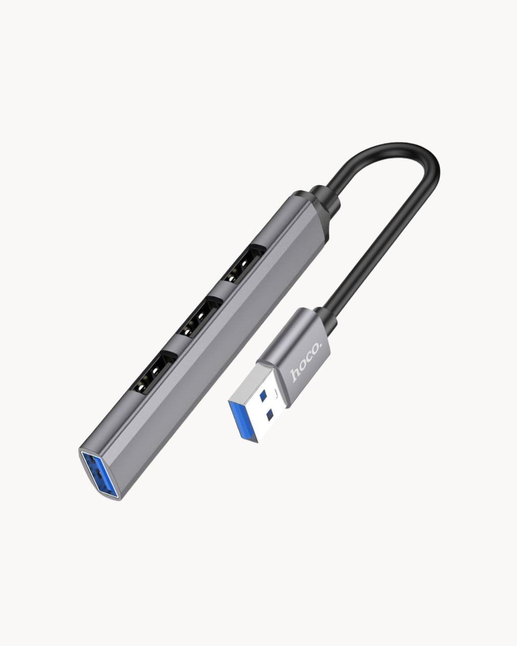 Hoco HB26 4 in 1 USB-A to USB 3.0 +USB 2.0*3 Gray