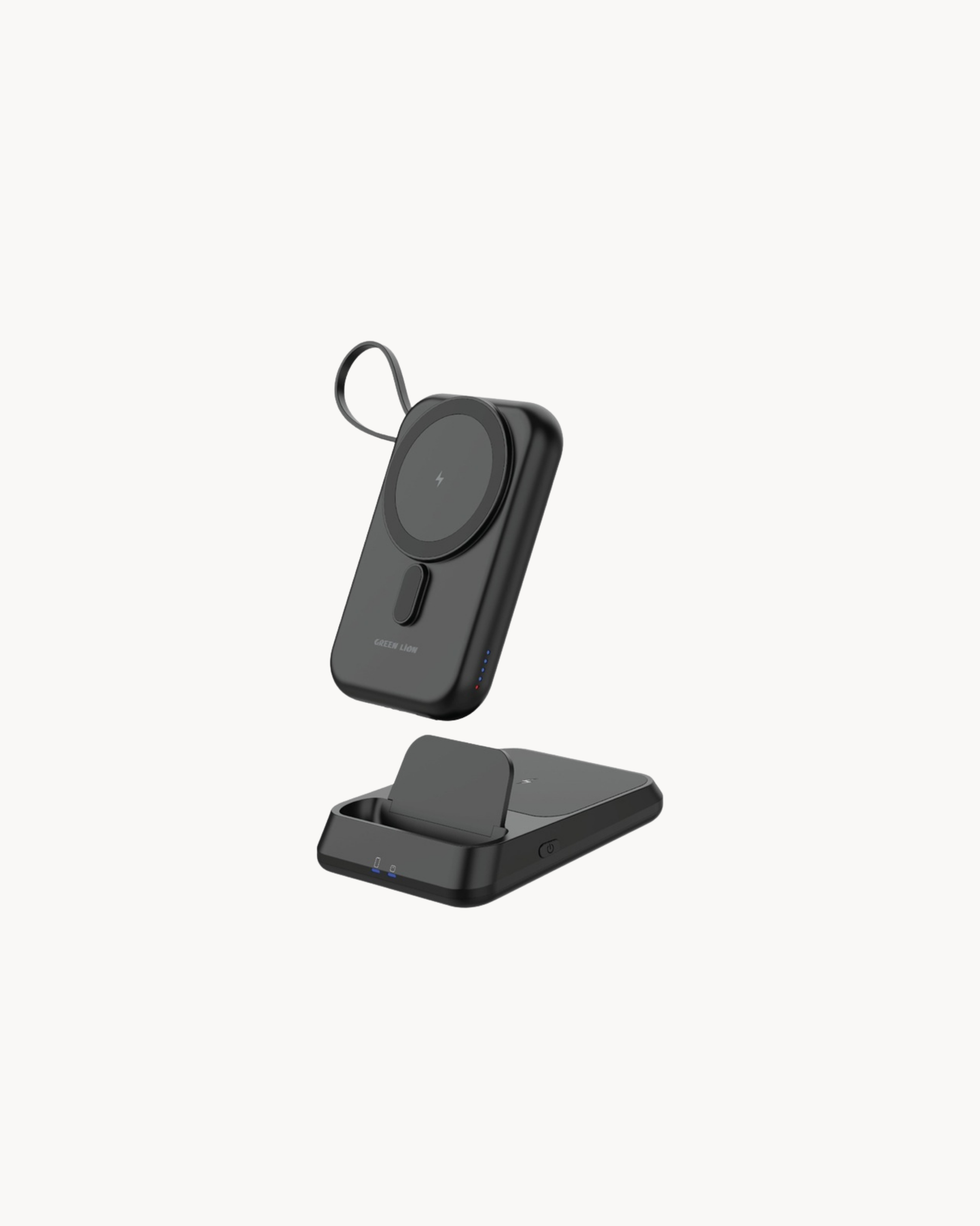 Green Lion 3 in 1 Magsafe 10000mAh Power Bank - Black