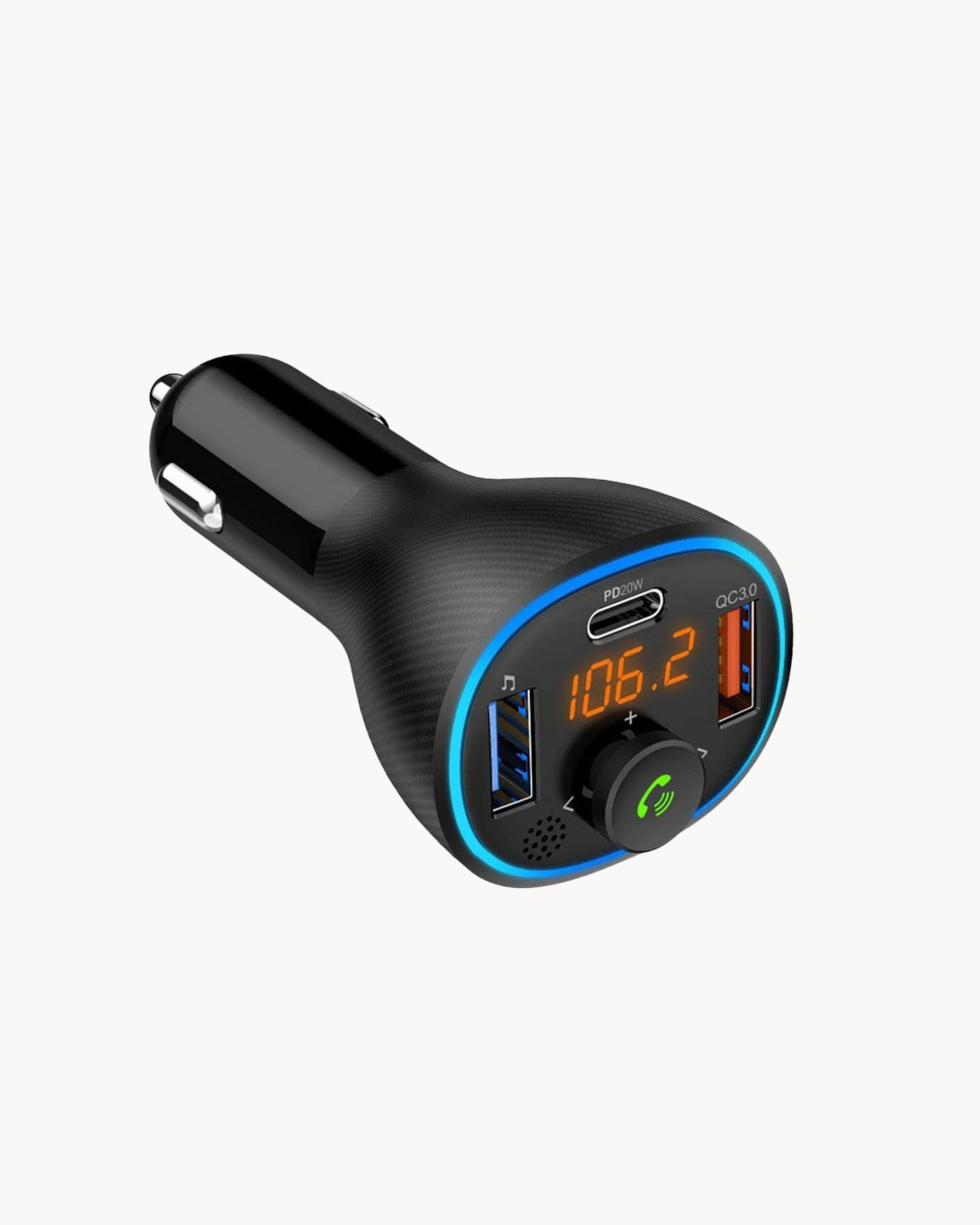 Green Lion Wireless Hands-Free Car Kit with Built-In FM Transmitter ( QC3.0 + PD 20W ) 38W
