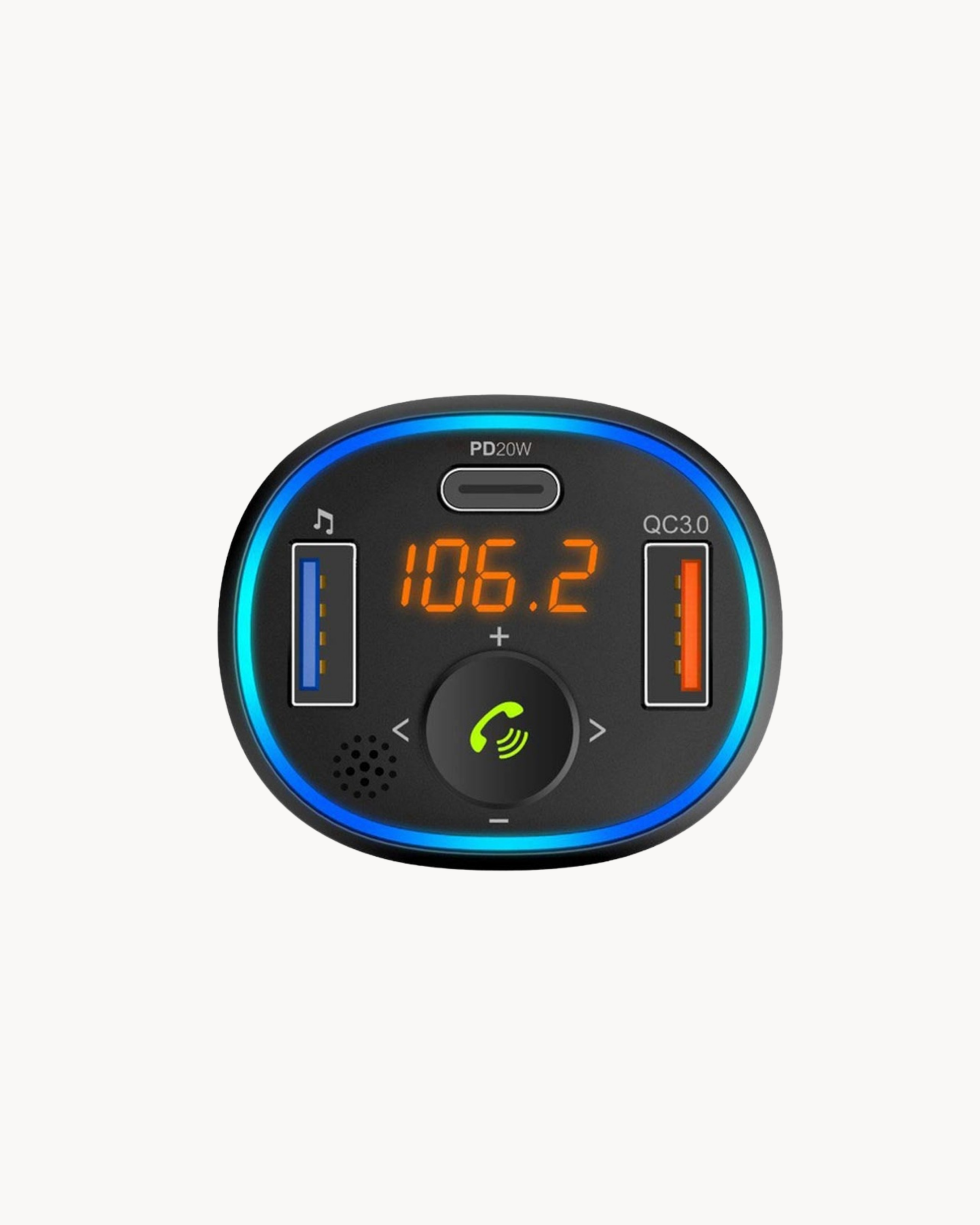 Green Lion Wireless Hands-Free Car Kit with Built-In FM Transmitter ( QC3.0 + PD 20W ) 38W